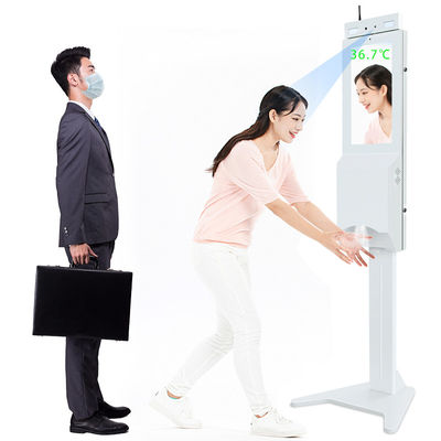 Capteur de kiosque de scanner de la température de position de plancher avec le distributeur d'aseptisant de main