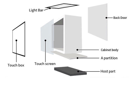 Boîte transparente de Cabinet d'affichage à cristaux liquides d'écran tactile intelligent d'étalage de 15,6 pouces pour la publicité