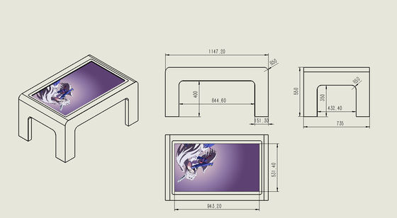 Signage imperméable interactif de Digital d'écran tactile infrarouge de table basse